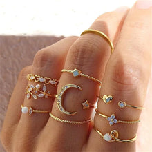 Load image into Gallery viewer, Butterfly Pearl Rings Set for Women