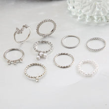 Load image into Gallery viewer, Butterfly Pearl Rings Set for Women
