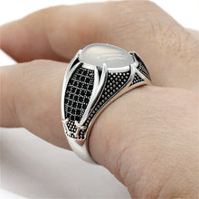 Load image into Gallery viewer, Handmade Turkish Ring For Men Vintage Double Swords Black Zircon Rings Punk 2025