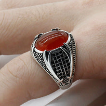 Load image into Gallery viewer, Handmade Turkish Ring For Men Vintage Double Swords Black Zircon Rings Punk 2025