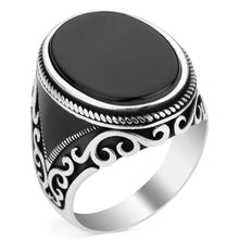 Load image into Gallery viewer, Handmade Turkish Ring For Men Vintage Double Swords Black Zircon Rings Punk 2025