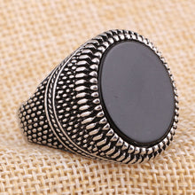 Load image into Gallery viewer, Handmade Turkish Ring For Men Vintage Double Swords Black Zircon Rings Punk 2025