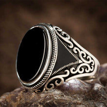 Load image into Gallery viewer, Handmade Turkish Ring For Men Vintage Double Swords Black Zircon Rings Punk 2025