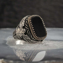 Load image into Gallery viewer, Handmade Turkish Ring For Men Vintage Double Swords Black Zircon Rings Punk 2025