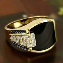 Load image into Gallery viewer, Handmade Turkish Ring For Men Vintage Double Swords Black Zircon Rings Punk 2025