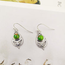 Load image into Gallery viewer, Vintage Pendientes Green Stone Drop Hanging Earrings for Women Boho Ethnic Tribal Geometric Dangle Earring Jewelry Gift