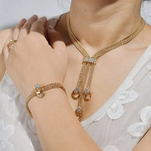 Load image into Gallery viewer, 04 pcs Rings Necklace Earrings Bracelet High Performance Golden Jewelry For Women
