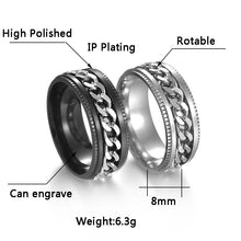 Load image into Gallery viewer, Stainless Steel Rotatable Men Ring High Quality
