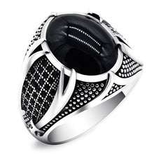 Load image into Gallery viewer, Handmade Turkish Ring For Men Vintage Double Swords Black Zircon Rings Punk 2025
