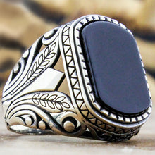 Load image into Gallery viewer, Handmade Turkish Ring For Men Vintage Double Swords Black Zircon Rings Punk 2025

