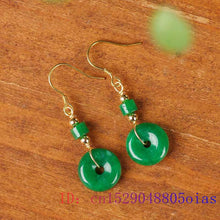 Load image into Gallery viewer, Green Jade Donut Earrings for Women
